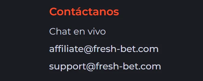 Atención al cliente en Freshbet